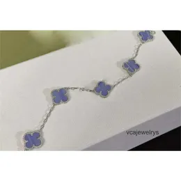 2024 Van Clover Cleef Bracelet Luxury Brand Love Clover Designer Charm Bracelet for Women Light Purple Stone Bling Diamond Turkey Consistent Tennis Nai