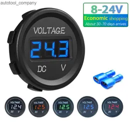 Nova redonda roxgoct mini lave de automóvel à prova d'água Motocicleta DC5V-48V Painel de LEDs Voltímetro Digital Tester Monitor Display Voltímetro