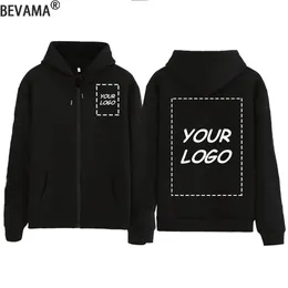 Custom Hoodies Men Women Customized Hooded Sweatshirt Design Your Own Pattern Hip Hop Streetwear Unisex Zippers Hoodie Jacket 240116