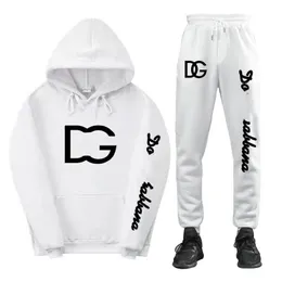 Hoodie Set Erkekler ve Kadınlar Moda Markası High Street Gevşek Polar Sonbahar Kış Sıcak Mektubu Hoodie İki Parçalı Spor Giyim