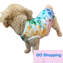 Classic Quatily Celebrity Same Style Tie-Dyed Dog Vest Fashion Brand Dog Clothes Spring and Summer Small Dog Pet Clothe