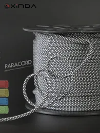 Xinda ao ar livre 4mm paracord montanhismo linha auxiliar 9 núcleo corda salva-vidas equipamento de segurança multifuncional 240117