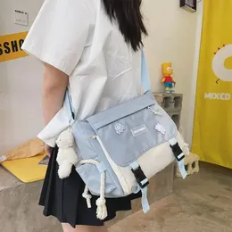 Koreansk mode casual Big Bag Student School Väskor för tonårsflickor Messenger Shoulder Crossbody 240117