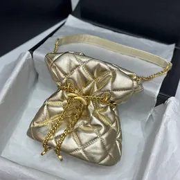 Vintage mini szczęśliwy torba dla kobiet kosmetyka 18 cm skórzana diamentowa siatka regulowana łańcuch luksusowa torebka crossbody designerka torba na ramię