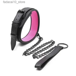 Other Health Beauty Items Leather Slave BDSM Collar with Leash Adult Games Bondage Restraint Neck s Fetish Collar Erotic for Women Men Q240117