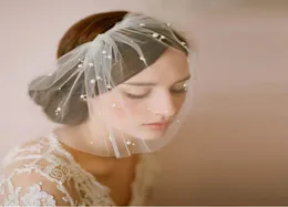 Brudslöjor EA Style Birdcage Veils Wedding Short Veil For Bride Wedding Pearl Veil Wedding Hair Accessories2400233