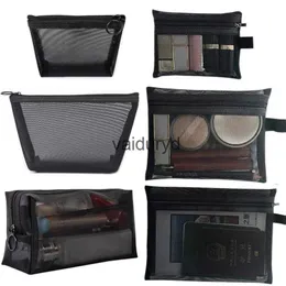 Borse portaoggetti 1 PZ Borsa per cosmetici Borsa per trucco in rete da donna con cerniera Organizer Pennello per rossetto Borsa trasparente Astuccio per articoli da toilette per studenti Bagvaiduryd