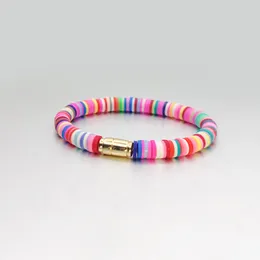 Charme Pulseiras Heshi Handmade Elastic Thread Colorido Soft Clay Bead Poly Merclay Pulseira para Mulheres GirlsStudent Summer Gift