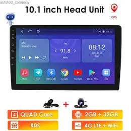 Ny uppgradering 10.1 tum Android 10 Quad Core 1+16G bil multimedia Player Car Stereo 2Din Bluetooth WiFi GPS NAV Radio Video Player BT