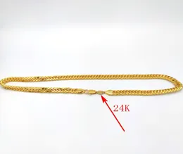 التايلاندية باهت الصلبة 24 كيلو طوابع الذهب سلسلة الانتهاء من المجوهرات الثقيلة 10 ملم الكبح طويل القامة كبح الرابط 4452223