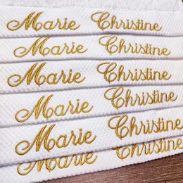 White Towel Customized Bath Towel Prayer Hand Towel Cotton Embroidery Name Personalized Wedding Anniversary Birthday Gift 240117