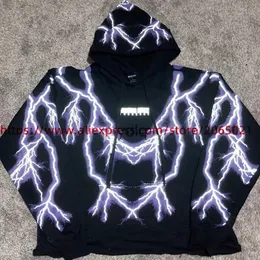 Y2K Marka Erkek Hoodies Sweatshirts Perşembe 3m Mor Thunder Hoodie Erkekleri Kadın Yüksek Kaliteli Kapşonlu Büyük Boyut Saklayıcıları 5917