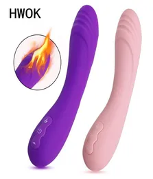 Hwok Isıtma Dildo Vibratör Silikon Seks Oyuncakları Kadın Yetişkinler Multispeed G Spot Kadın Vajinal Klitoris Masaj Mastürbator MX19623529