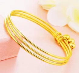 Ragazze sottili 3 pezzi braccialetti set braccialetto braccialetto in oro 18 carati braccialetti braccialetto da donna coppia fabbrica di gioielli intero16061491430003