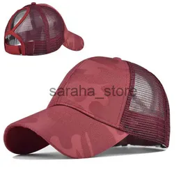 Ball Caps 2023 New Summer Camouflage Ponytail Baseball Cap Bone Female Outdoor Breathable Mesh Snapback Hats for Women Gorras Para Mujer J240117