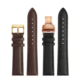 16mm 18mm 20mm 22mm preto marrom vermelho padrão de lagarto de grau superior masculino e feminino pulseira de relógio de couro genuíno entrega gratuita 240116