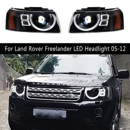 Biltillbehör Huvudlampa DRL DAYTIME Running Light Streamer Turn Signal för Land Rover Freelander LED-strålkastarmontering 05-12