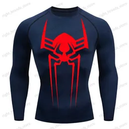 قمصان الرجال 2099 Sports Top Top Quick Dry Men Lexert Shirt Long Long Second Skin Gym تمرينات قصيرة للياقة للياقة البدنية التي تديرها الرجال الذين يرتدون T240117