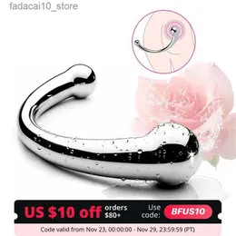 Andra hälsoskönhetsartiklar mötte Double-End Dildo Anal Plug-leksak med olika storlekar böjda ändar för män Kvinnor G-Spot Stimulation Prostate Massager Q240117