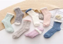 Sportsocken Dame Winter Warme Flauschige Korallen Samt Dickes Handtuch Socken Candy Erwachsene Boden Schlaf Fuzzy Socken Frauen Mädchen Strümpfe JXW785082688