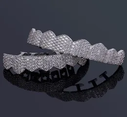 Bioder biżuterii męski Diamond Dienestes Grillz zęby złota srebrny luksusowy projektant mrożone grille hiphop raper mgły mody Jewlery AC8262089