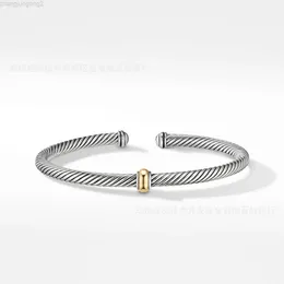 Designer David Yuman David Yuman Jewelry Bracciale Xx Manipolo a sfera rotonda con braccialetto a filo intrecciato da 4 mm alla moda e popolare