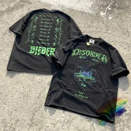 Erkek Tişörtler Vintage Justin Bieber T Shirt Erkek Kadın En İyi Yıkanmış Siyah Üst Tees T-Shirtyolq