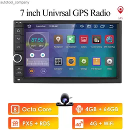 Yeni 2 Din 7 '' Octa Core Universal Android 10 4GB+64GB Araba Radyo Stereo GPS Navigasyon WiFi 1024*600 Dokunmatik Ekran 2din Araba PC DAB+SWC