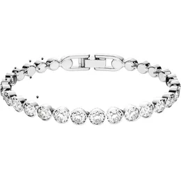 Swarovski-Armband, Designer-Luxusmode, Damen-Tennisarmband und Ohrring-Schmuckkollektion in Originalqualität, Rhodium-Finish, klare Kristalle