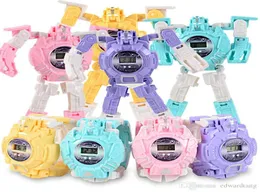 EMT QT5 Dzieci Cartoon Transformable Watch Watch Timer Kid Toy Electronic Brey Watch Różne kolory Świąteczne urodziny GIF7669880