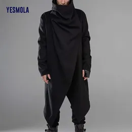 예 멜라 남자 코트 불규칙한 망토 스트리트웨어 터틀넥 패션 남자 케이프 겉옷 펑크 스타일 재킷 남자 S-5XL 240117
