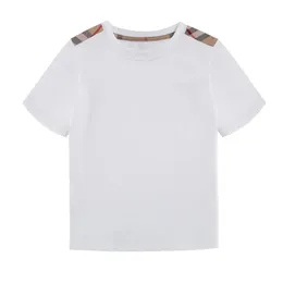 2024 T-shirt de plaid, infantil de verão, camisetas de manga curta casuais de manga curta