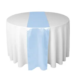 30 X 275 CM Голубая атласная дорожка для стола для свадебного приема или душа1207635