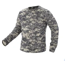 2018 New Tactical Camouflage Tシャツ男性通気性クイックドライアメリカ軍の戦闘フルスリーブアウトウェアTシャツMen5516649