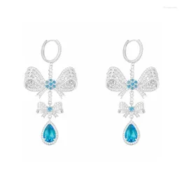 Dangle Earrings Senyu Super Luxury Cubic Zirconia Bow Knot Drop Earring Pave Color CZ Party Jewelry Gifts Wedding Dubai Bridal