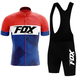 Fox teleyi Cycling Jersey Set Short Sleeve for Mens Anti-UV Bike Cycling Jersey Set Bicycle Pro Team Summer Cycling Clothing