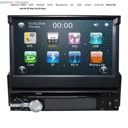 Nuova telecamera di backup + GPS singolo 1 Din Car Stereo Radio HD Lettore DVD Bluetooth 8G SD Scheda mappa Car Multimedia Player Automotivo SWC DAB +