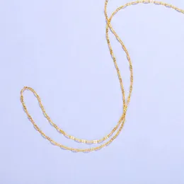 Collana piena d'oro 24K per donne semplici catena singola Elegante matrimonio con gioielleria fine regalo oro collana in oro colletti 240117