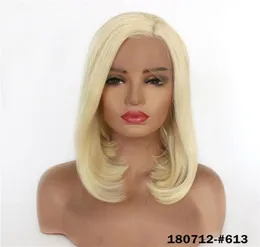 613 Blonde Full Straight Synthetic Remy Hair Lace Front BOB Wigs Simulation Human Hair Wig Pelucas 10 16 inches5754696