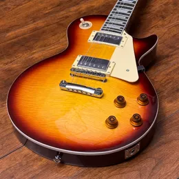 Flame Maple Top LP Electric Guitar, Rosewood Fingerboard, Peach Blossom Wood Body, helt ny gitarr