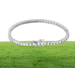 Hiphop One Row 3-5mmcrolor Bracelets for Men 925 Silver Iced Out Moissanite Bracelet Pass Test 6486644