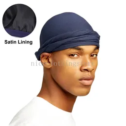 Унисекс атласная подкладка эластичный головной платок твист-коса Durag модальный хлопок тюрбан шляпа аксессуар женская мода красота и уход за волосами шапка