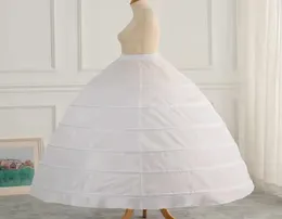 Vit plus -storlek bollklänning Brudpetticoat 6 Hoops Jupon Tarlatan Crinoline underskirt Slips gör klänning puffy kvitten brud debuta1507085