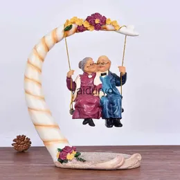 Decorative Objects Figurines Wedding Gifts Parents Home Decoration Garden Figures Statuettes Old Love Couple Grandparents Miniature Resin Craftsvaiduryd