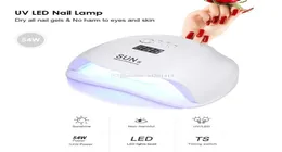 Sun X 54W LED -nagellampa sensor UV -lampor manikyr snabb torr nageltork gelpolska för härdning naglar utrustning3702627