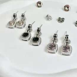 Bracciale gioielli del designer David Yuman 2024 Xx Orecchini versatili in argento sterling con doppio bottone intrecciato con collegamento in zirconi