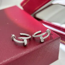 Luxury Charm Earrings Juste Clou Brand Designer Top S925 Sterling Silver Full Crystal Round Hoop Earrings With Box Party Gift Women SMEEDDUY