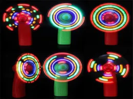 Mini Small Fan Colorful Lights Practical Glowing Toy Windmill Children Toy Color Random8045938