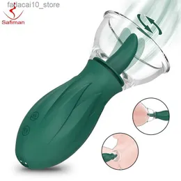Diğer Sağlık Güzellik Ürünleri Safiman Klitoral Dil Yalanma Vibratör G-Spot Stimülatör Kadın Oyuncak 3 Emme 10 Yalanma Modları Nipeller Sucker Yetişkin Q240117