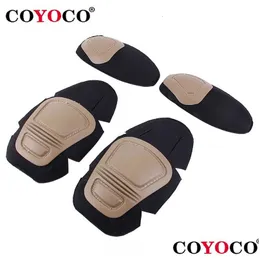 وسادات الركبة الكوع Coyoco العسكرية التكتيكية G2 G3 Frog Suit دعم Paintball Airsoft Kneepad inported الحامي مجموعة التسليم SP OT8EU